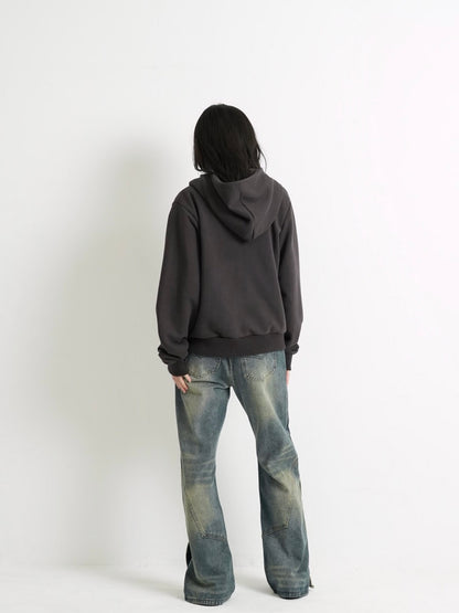 button front hooded jacket