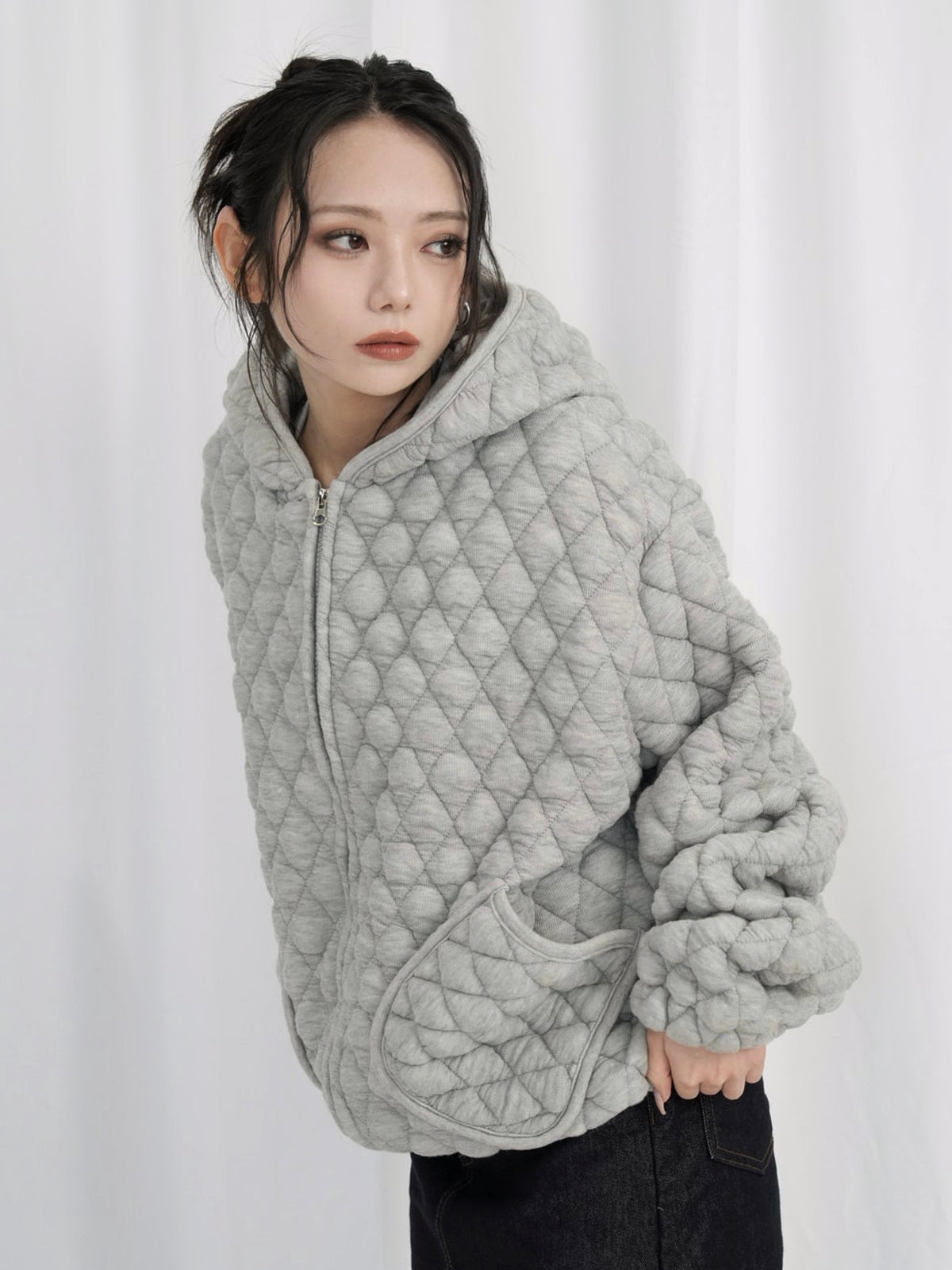 soft quilting hoodie
