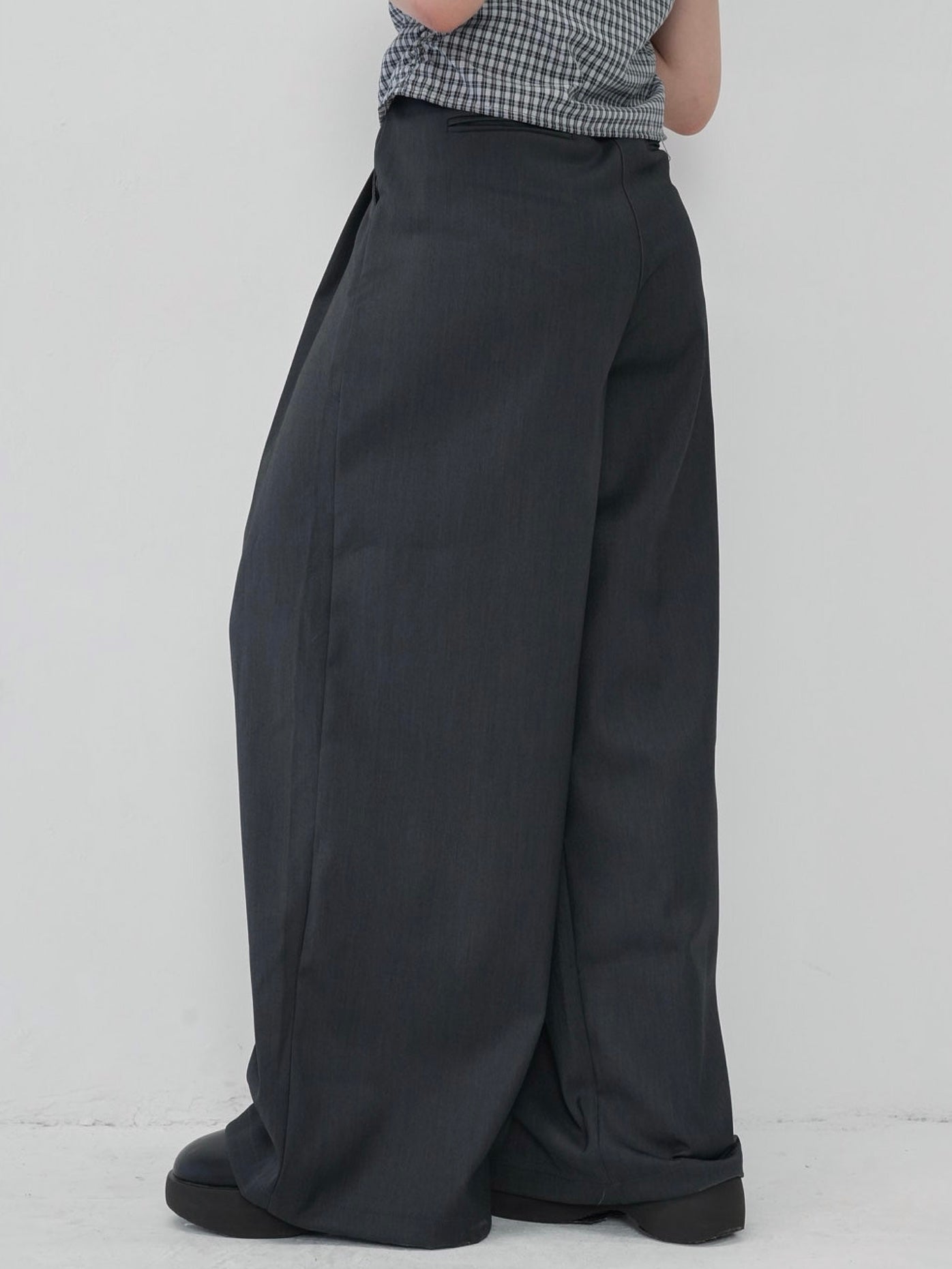 layered belt wide pants