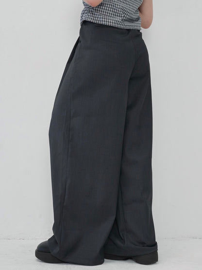 layered belt wide pants