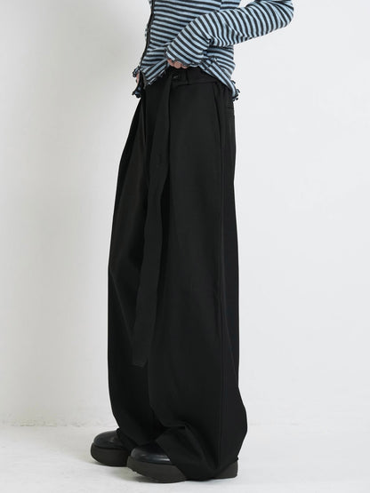 waist cord wide pants