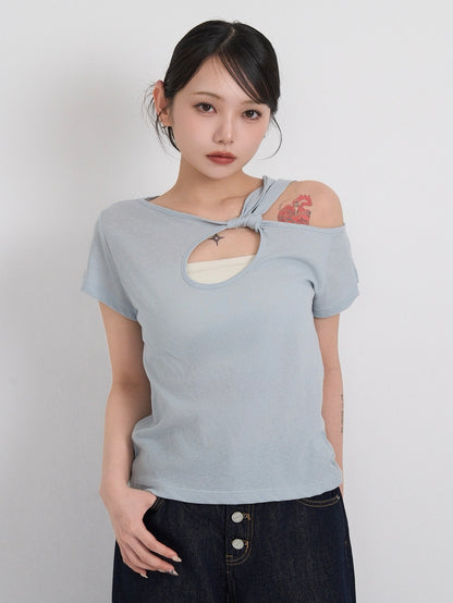 one shoulder cut tops