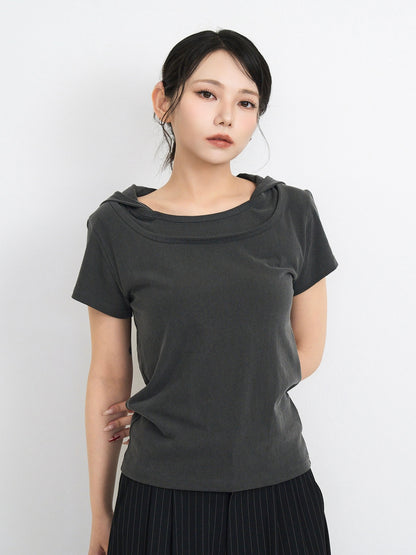 hooded tee tops