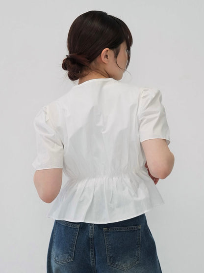 front ribbon blouse