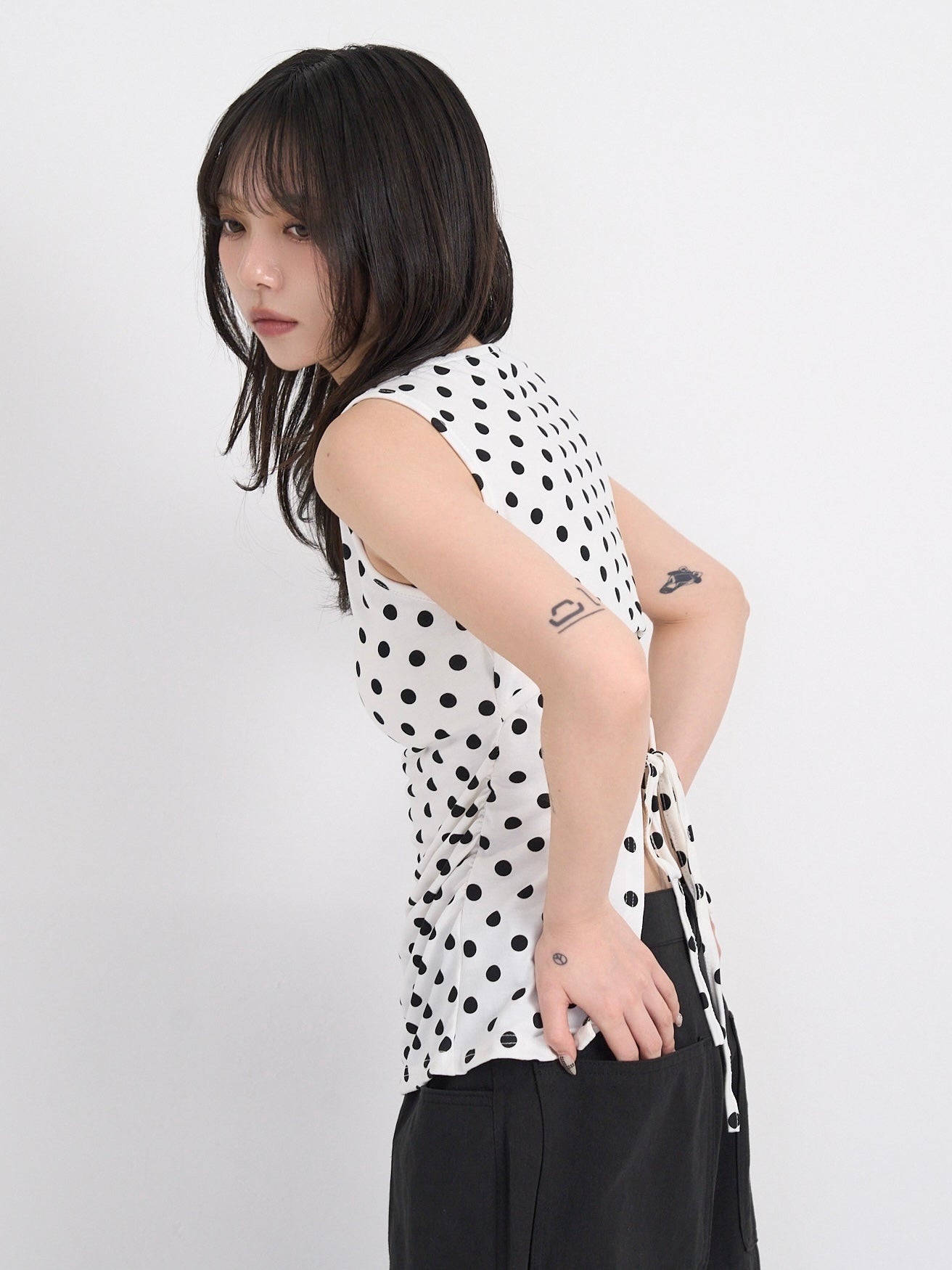 dot back cut out tops