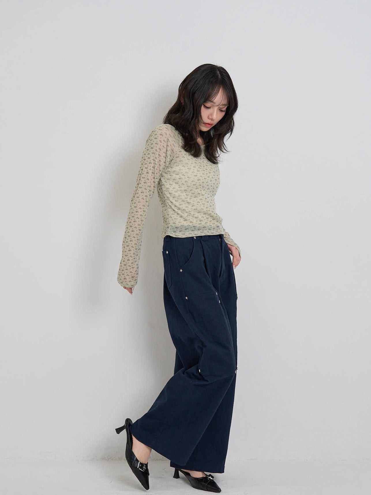 mini studs wide pants