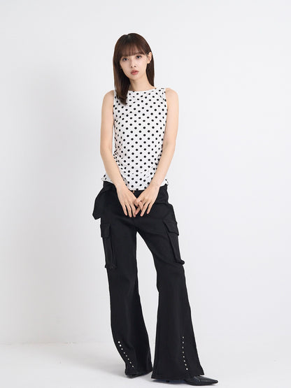 dot back cut out tops