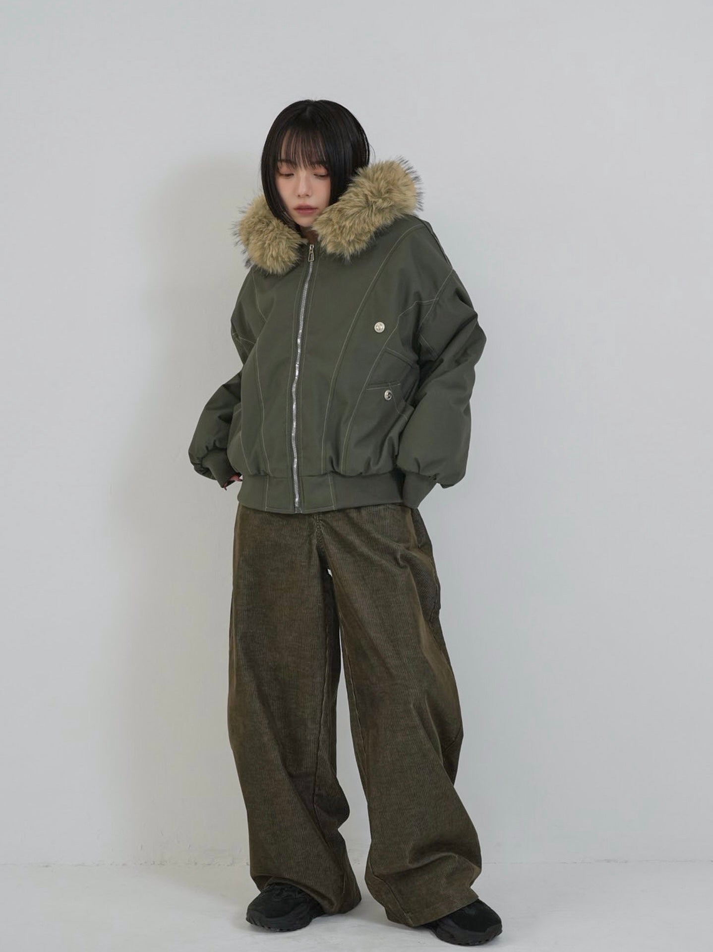 military fur hood jacket