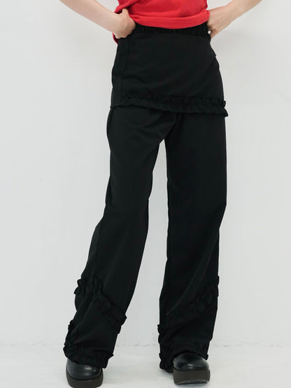 hem ruffle wrap pants