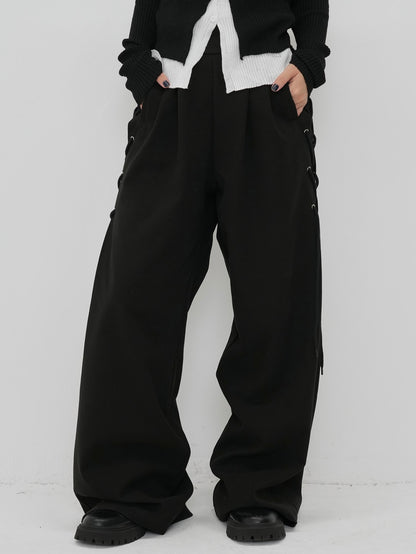 side eyelet pants