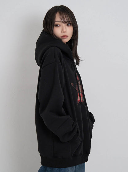 star check patch hoodie