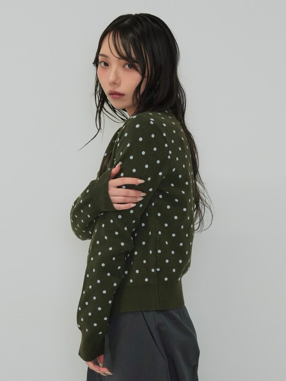 soft dot knit cardigan