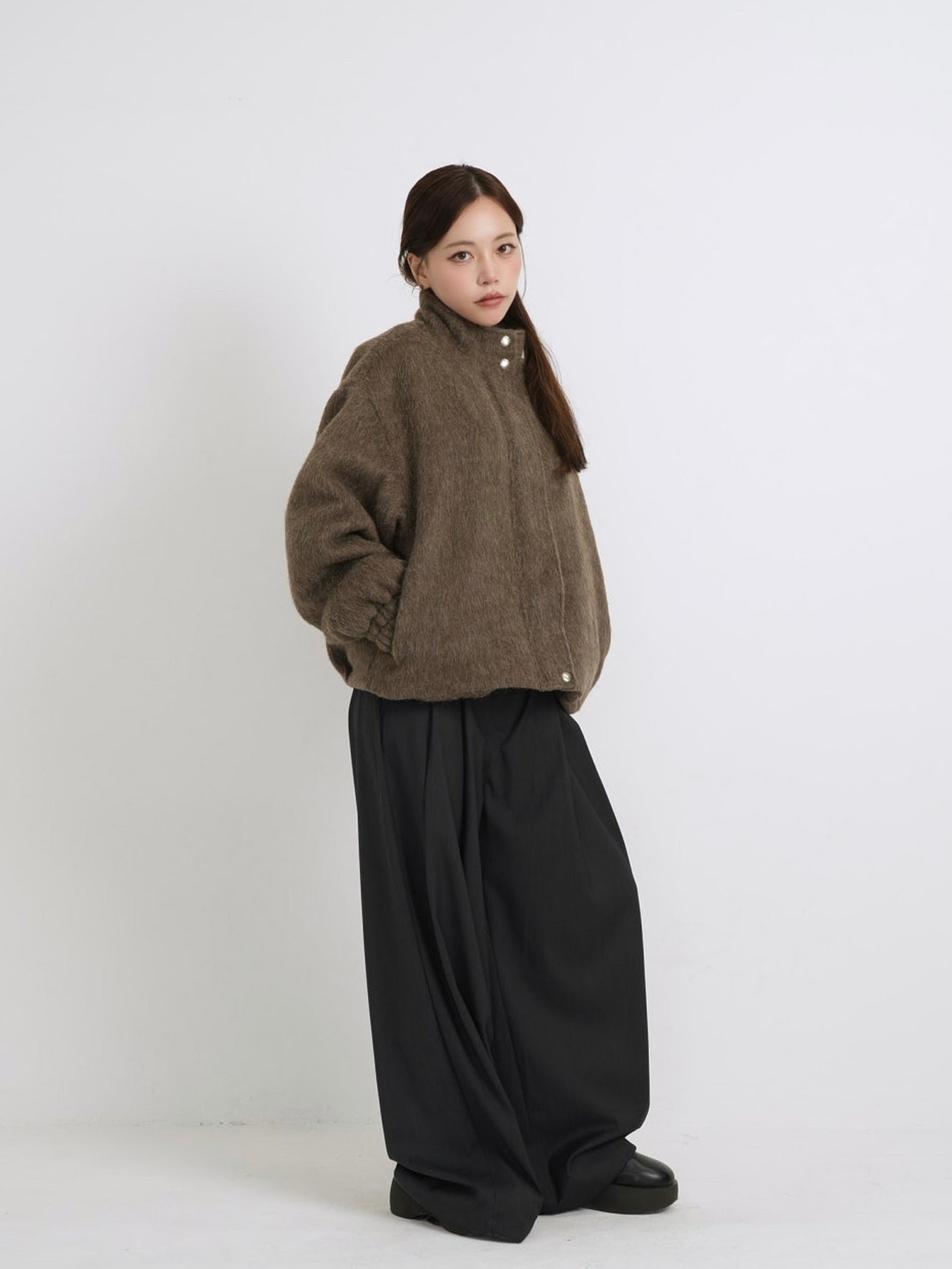 mohair snap blouson