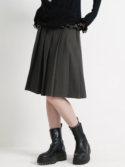 frill waist pleated skirt