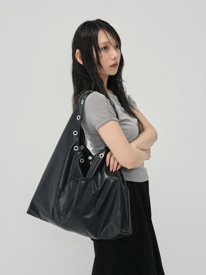 eyelet shoulder bag