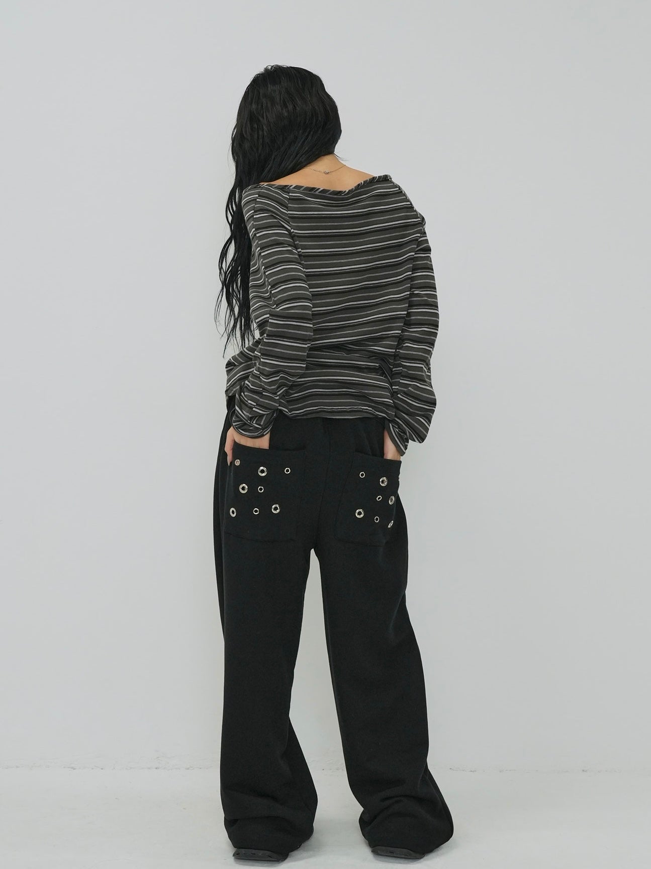 eyelet wide sweat pants