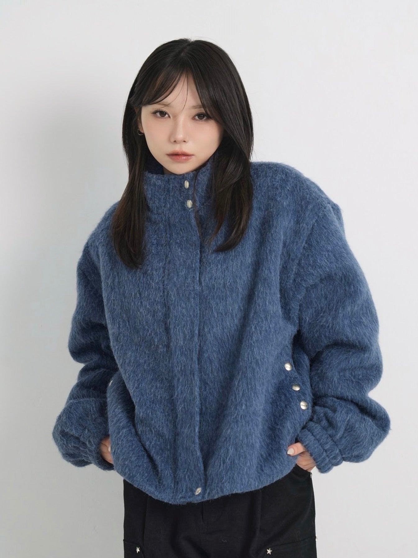 mohair snap blouson
