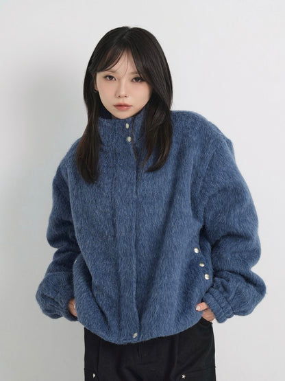 mohair snap blouson