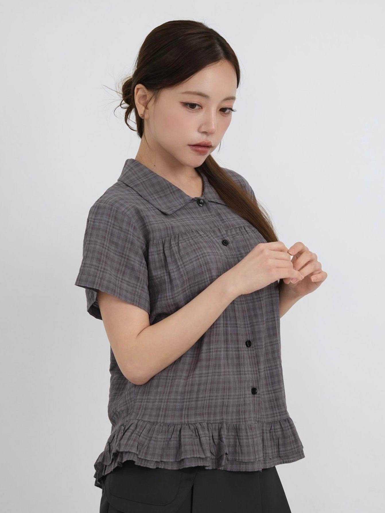 gather frill blouse