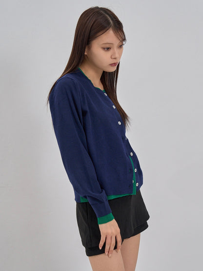 layered panel cardigan