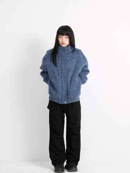 mohair snap blouson