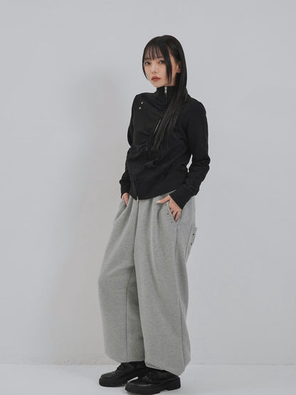 eyelet wave zip tops