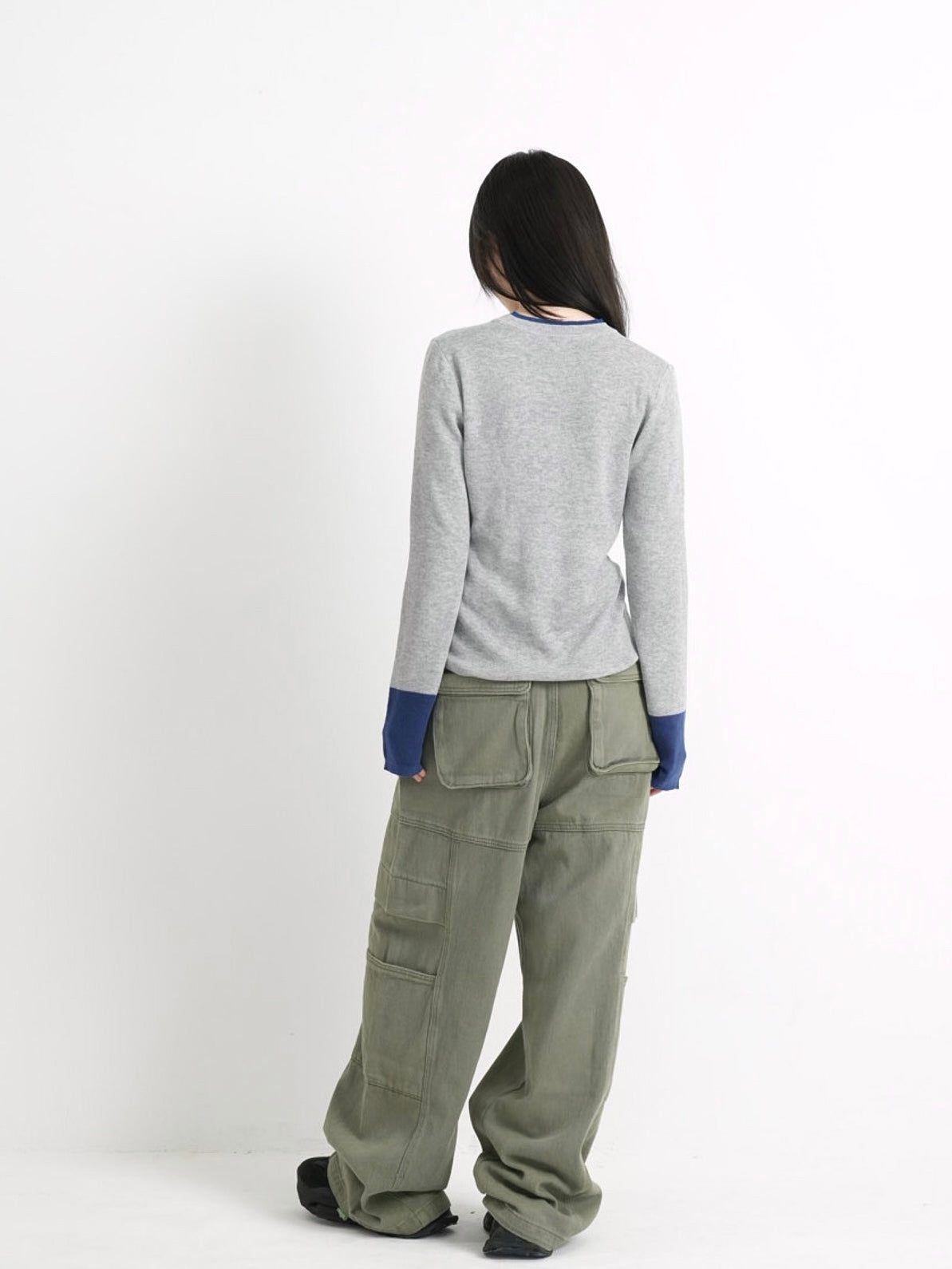 bicolor button round tops