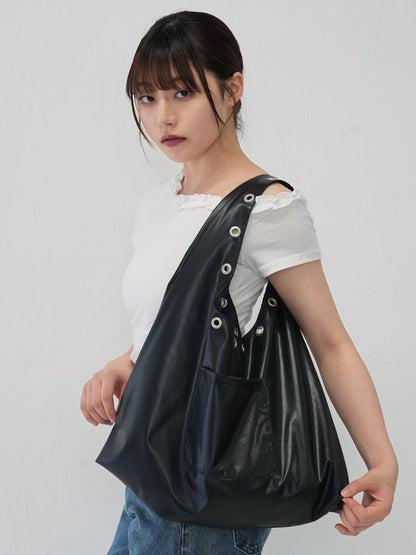 eyelet shoulder bag