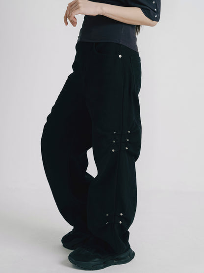 cotton side eyelet pants