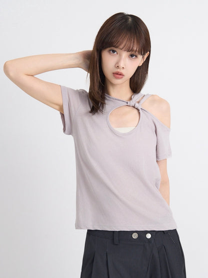 one shoulder cut tops