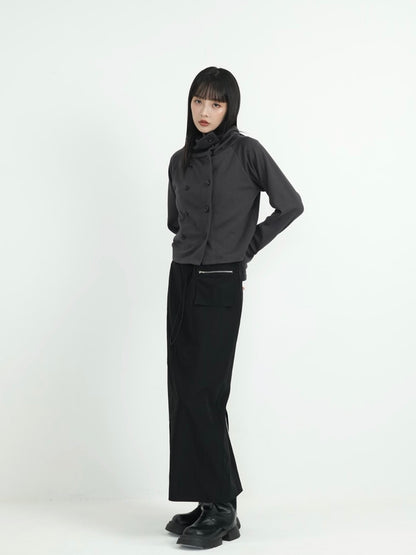 minimal double button cardigan