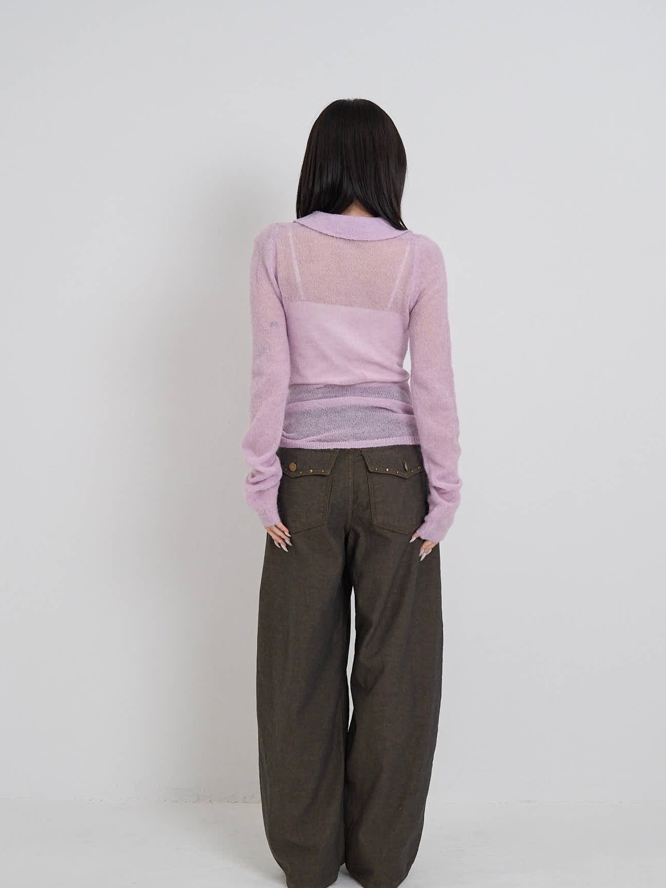 light sheer polo knit