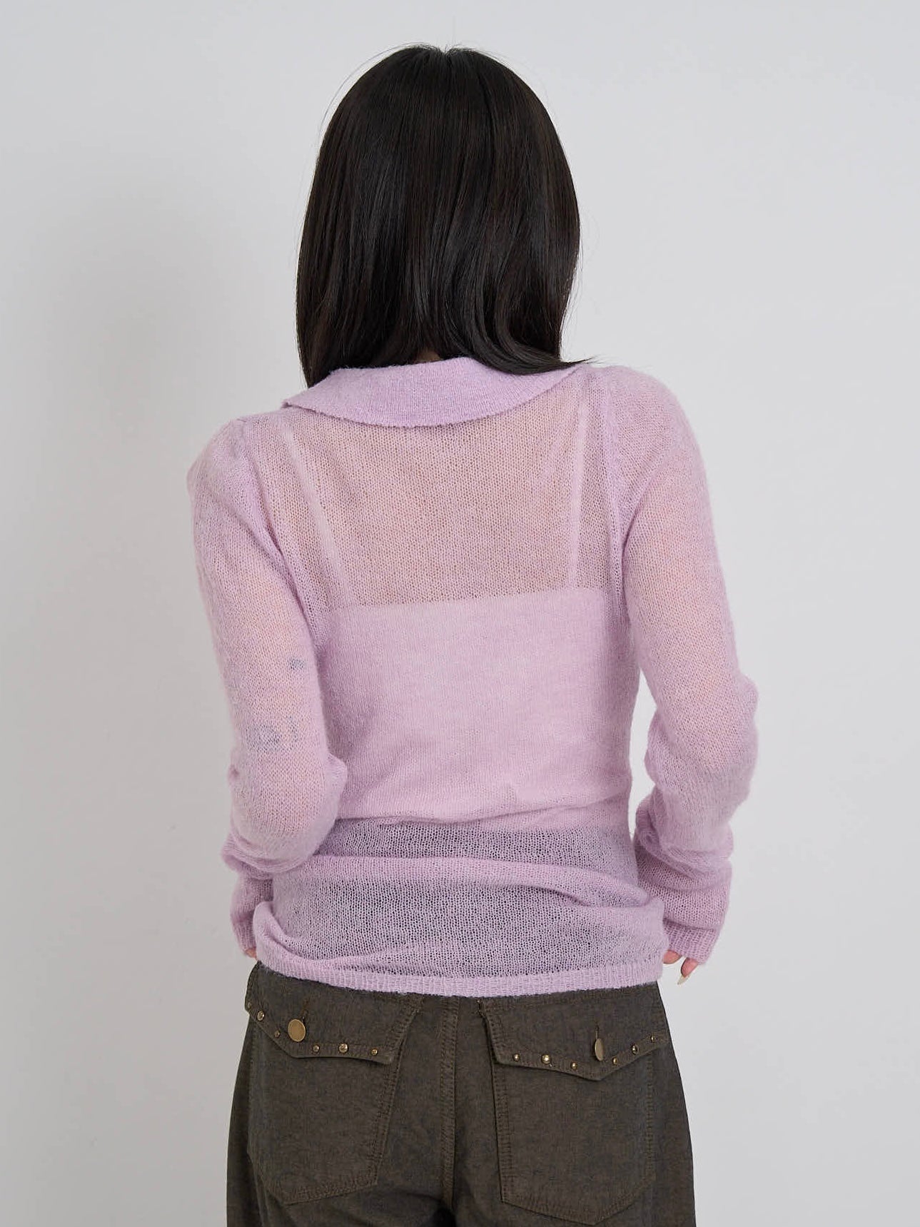 light sheer polo knit