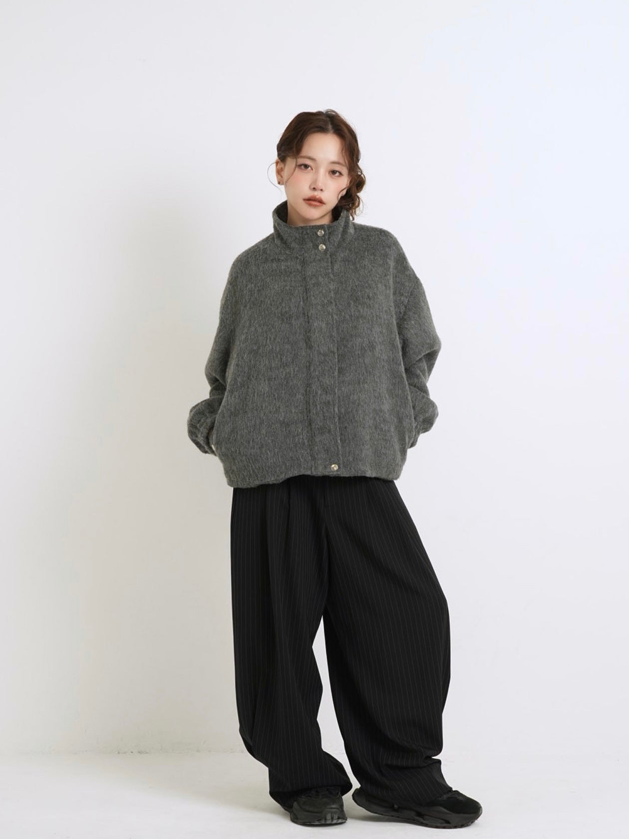 mohair snap blouson