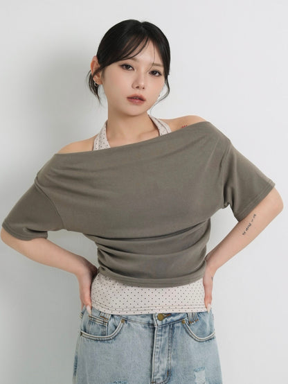 drape dot layered tops