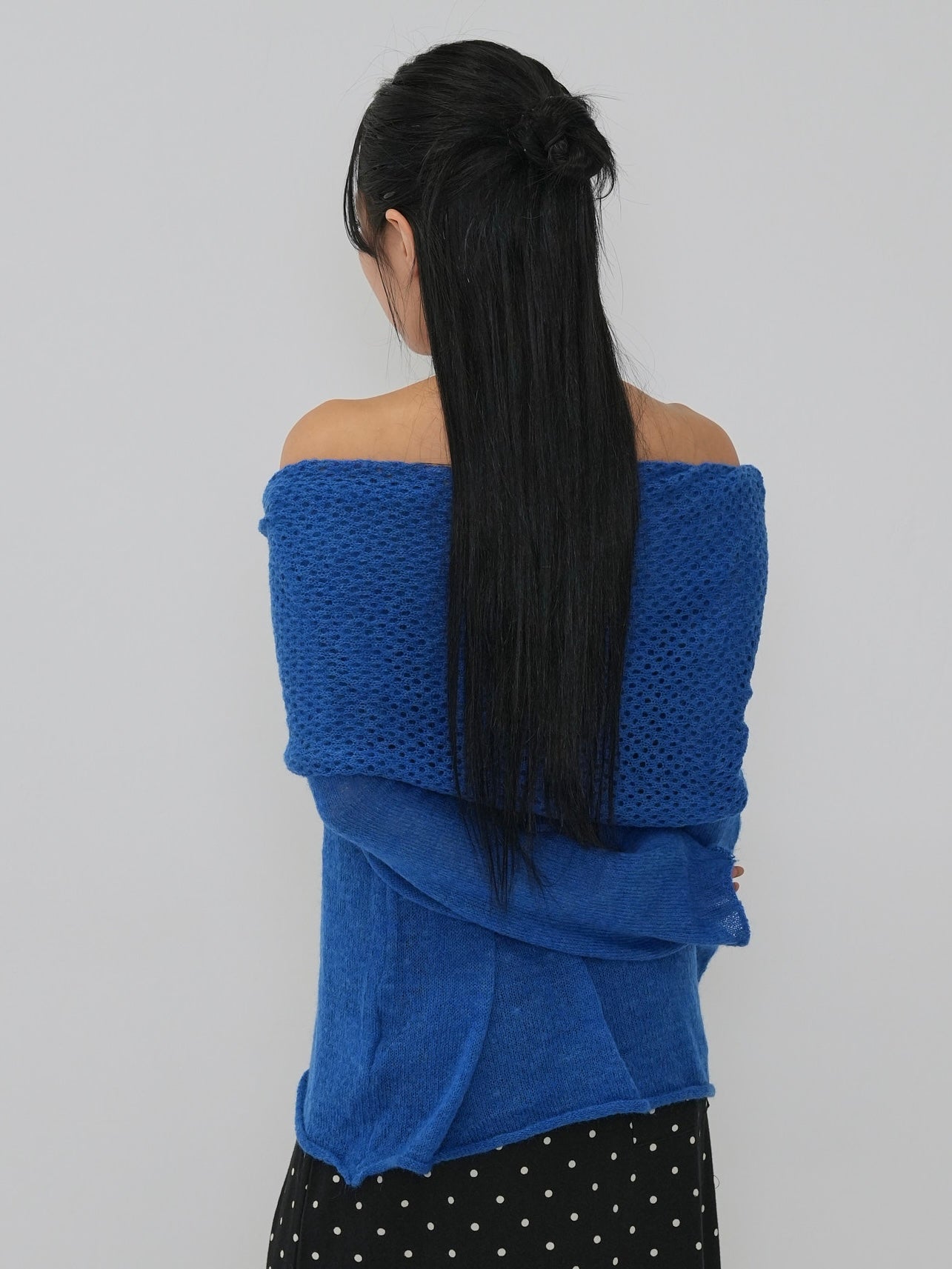 wool off shoulder knit