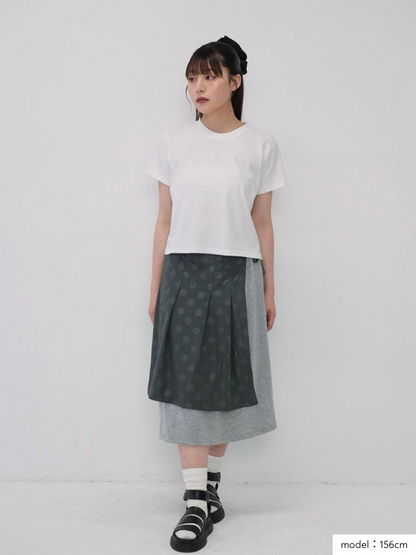 dot layered long skirt