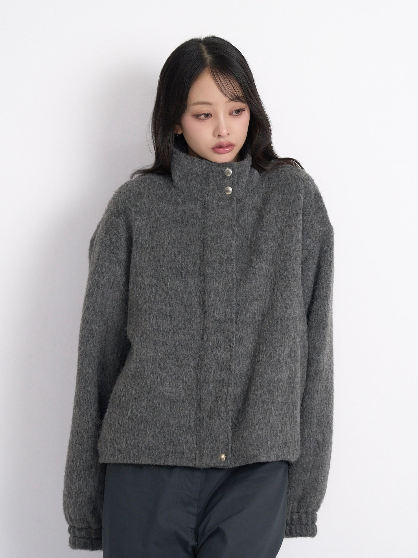 mohair snap blouson