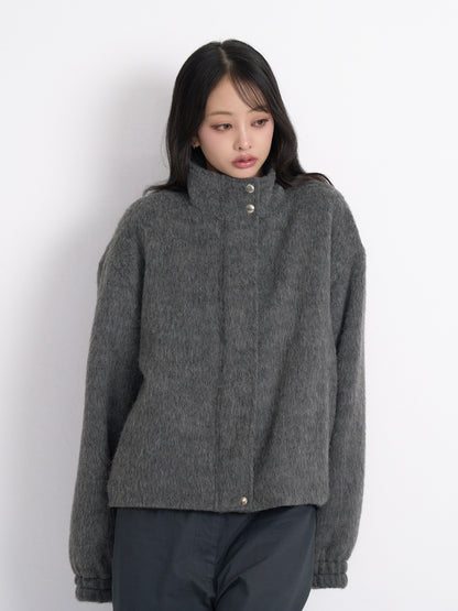 mohair snap blouson
