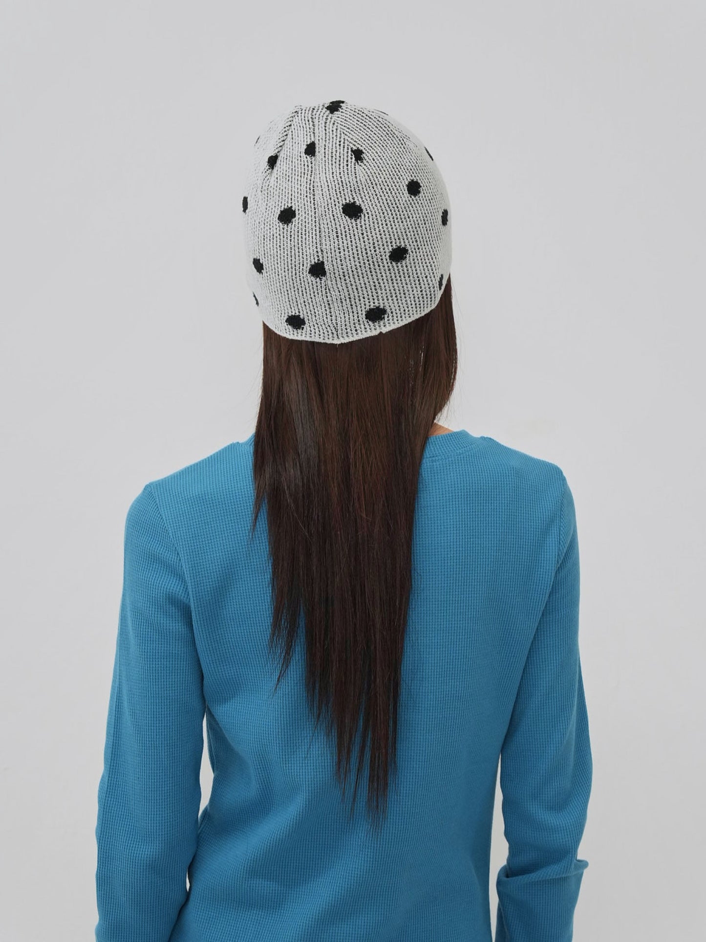 dot knit beanie