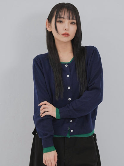 layered panel cardigan