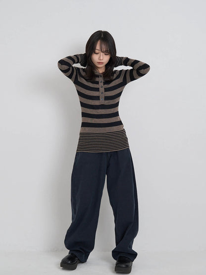 tight stripe hood knit