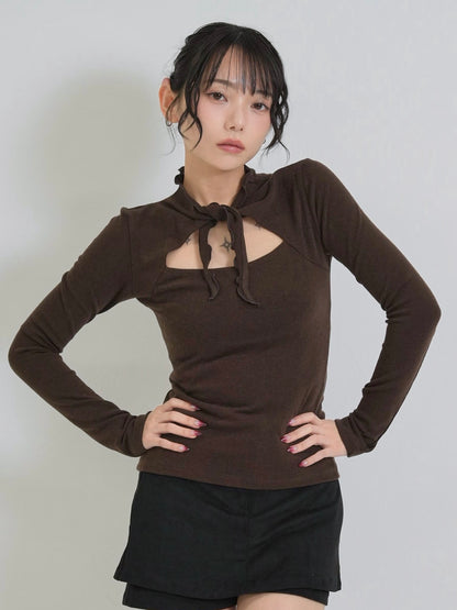 cutout choker neck tops