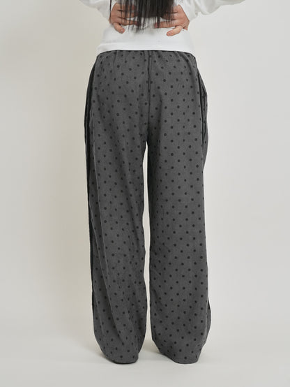 dot wide line pants