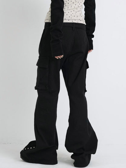 belt stud bootcut pants
