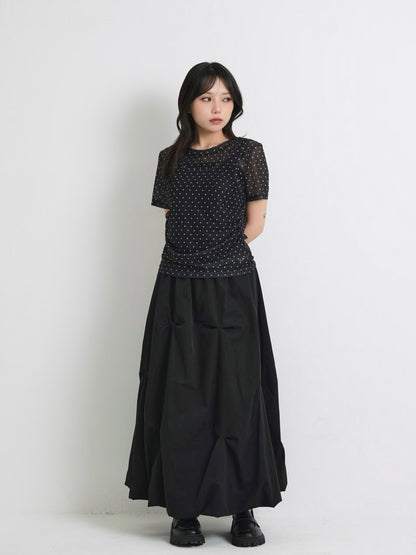 double layered dot sheer tops