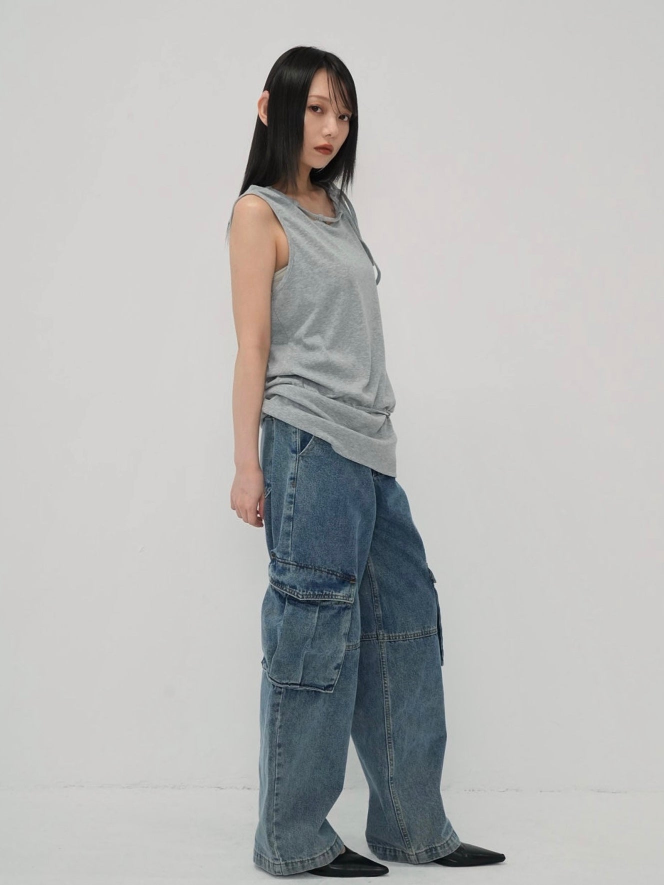 military denim pants
