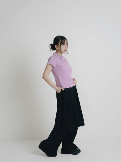 mini collar compact tops