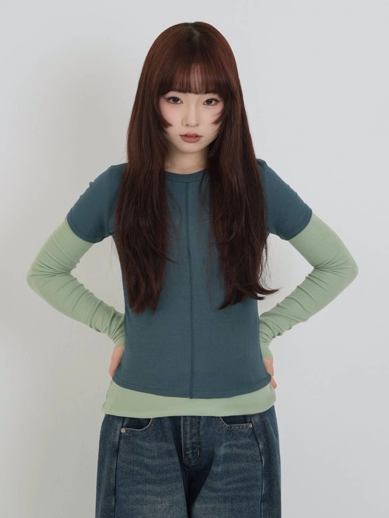 contrast layered tops