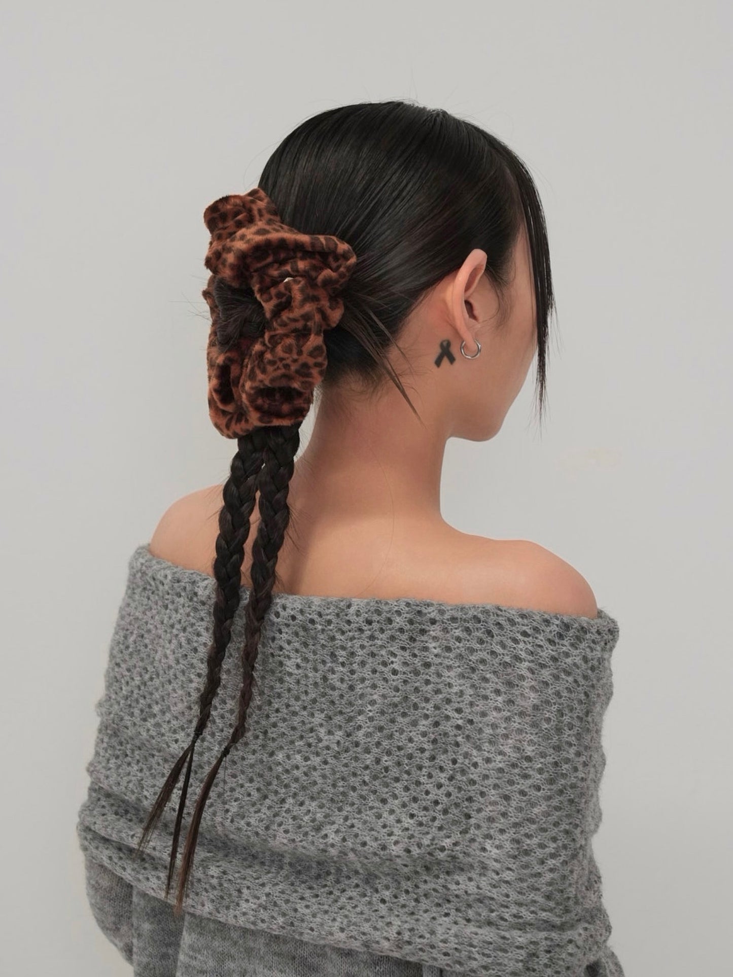 suede leopard scrunchie